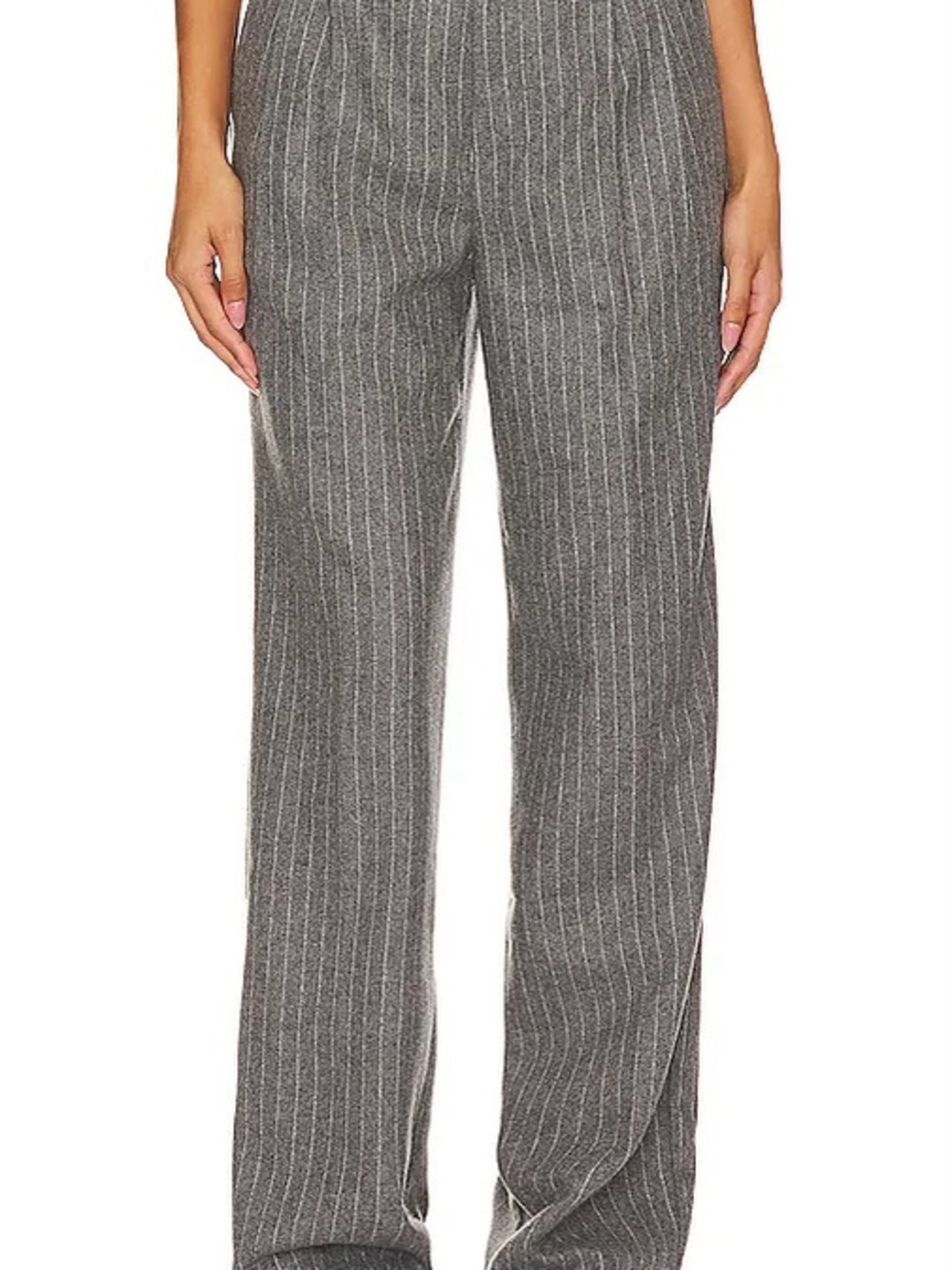 Sophie Rue Gray Pinstripe Wide Leg Trousers